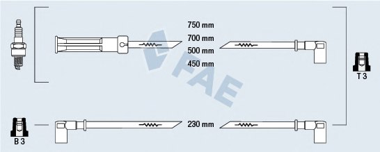 FAE 85550 Ignition Cable Kit